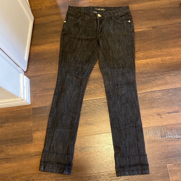 Y2K SOUTH POLE COLLECTION DARK BLACK SKINNY DENIM JEANS SZ 7 - Picture 10 of 10